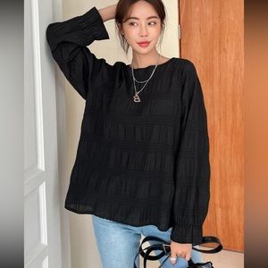 SHEIN Dazy Oversized Ruffle Sleeve Blouse